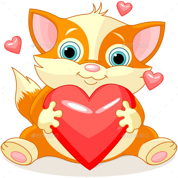 GraphicRiver Valentines Kitten 9876637 GraphicRiver Valentines Kitten 9876637
