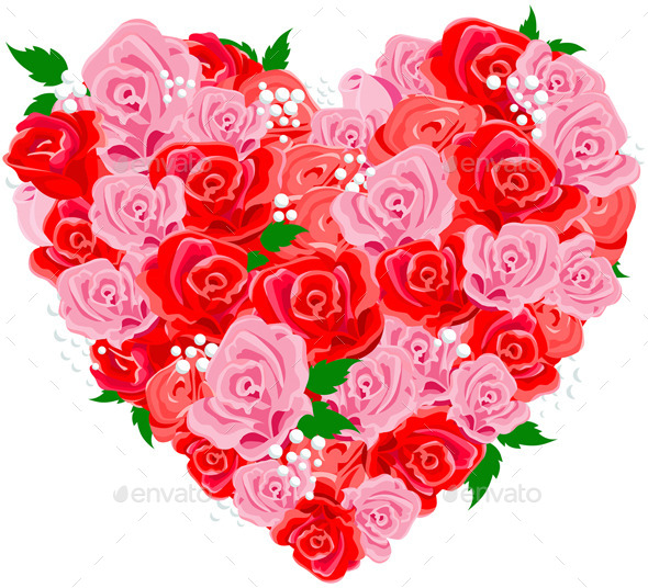 GraphicRiver Rose Heart 9876644 GraphicRiver Rose Heart 9876644