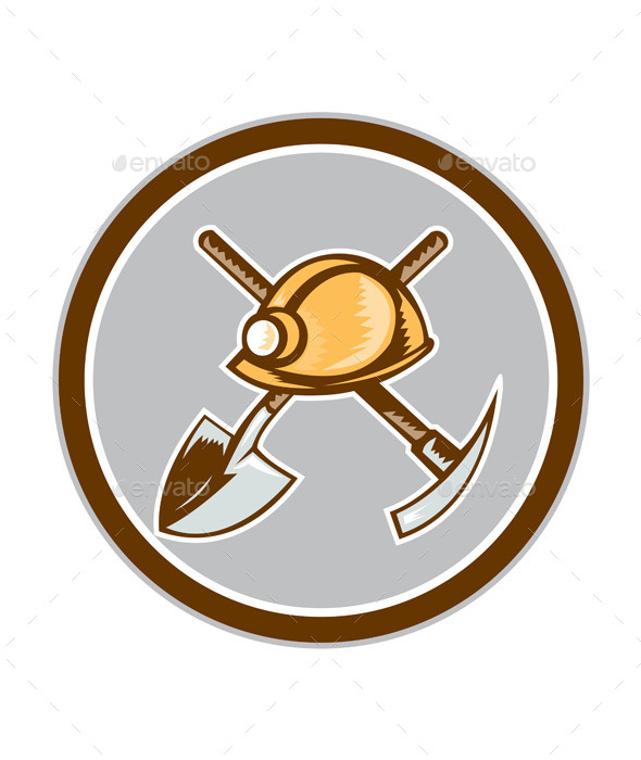 GraphicRiver Miner Hardhat Spade Pick Axe Circle 9877239 GraphicRiver Miner Hardhat Spade Pick Axe Circle 9877239