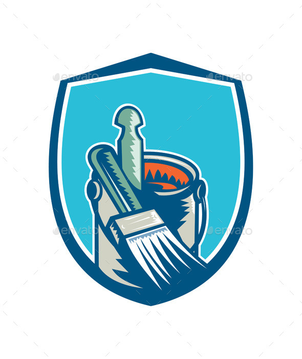 GraphicRiver Painter Paint Brush Stirrer Can Retro 9877277 GraphicRiver Painter Paint Brush Stirrer Can Retro 9877277
