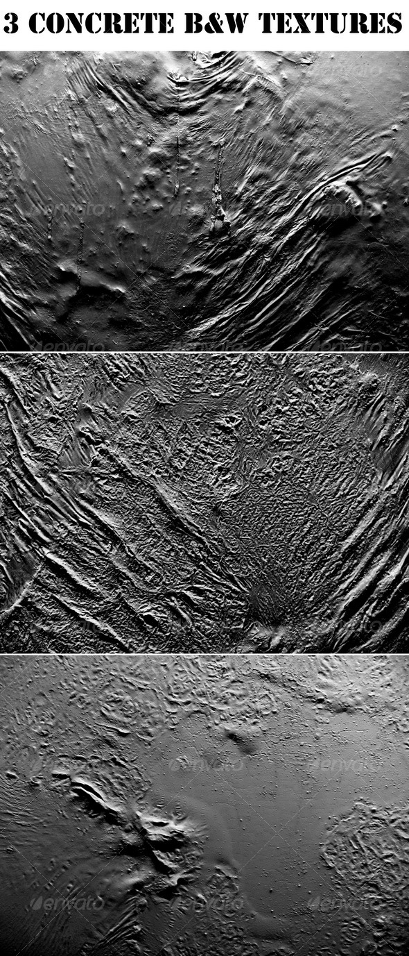 3 Concrete B&W Textures - Concrete Textures