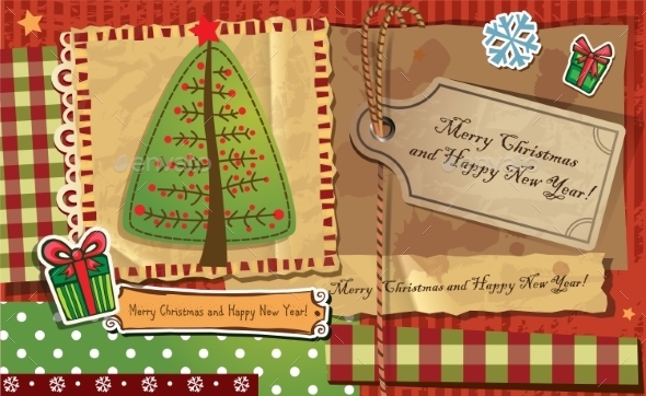 GraphicRiver Scrapbook Christmas Greeting Card 9879652 GraphicRiver Scrapbook Christmas Greeting Card 9879652