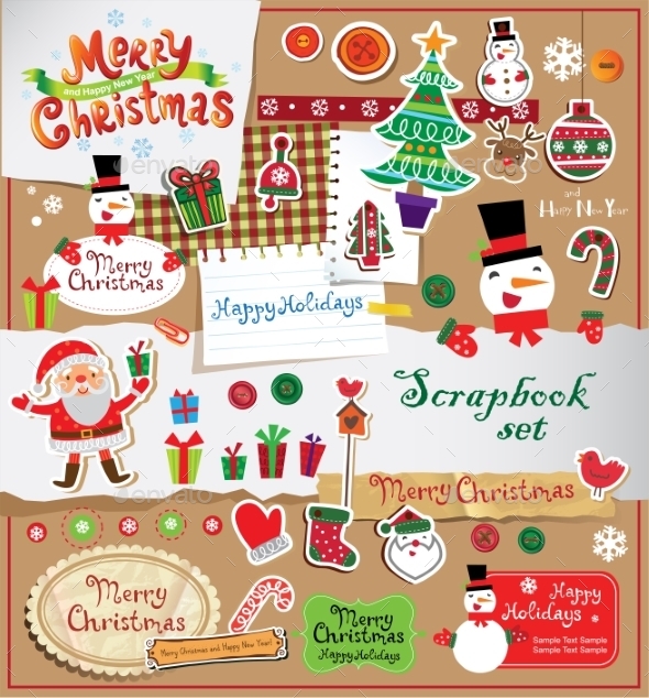 GraphicRiver Christmas Scrapbook Set 9879689 GraphicRiver Christmas Scrapbook Set 9879689