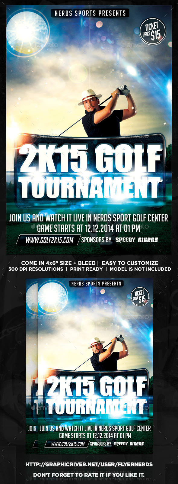 Golf Competition 2K15 Sports Flyer Golf Competition 2K15 Sports Flyer