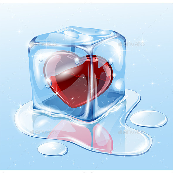 GraphicRiver Ice Cube with Heart 9894154 GraphicRiver Ice Cube with Heart 9894154