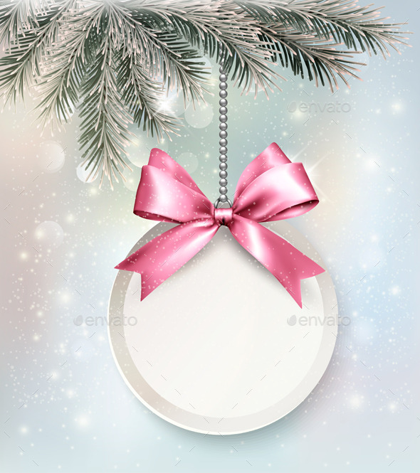 GraphicRiver Holiday Background with a Label and a Bow 9894574 GraphicRiver Holiday Background with a Label and a Bow 9894574