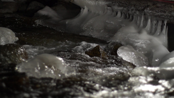 Night Winter River Night Winter River