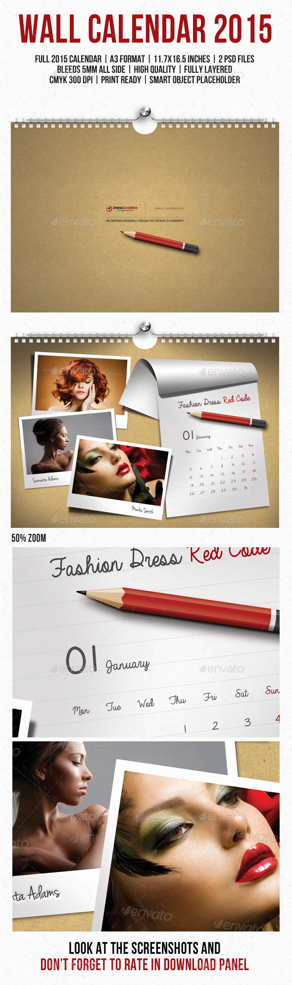 GraphicRiver Wall Calendar A3 2015 V14 9895207 GraphicRiver Wall Calendar A3 2015 V14 9895207