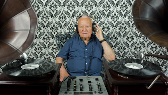 Funky Grandpa Dj With Gramophones 7 Funky Grandpa Dj With Gramophones 7