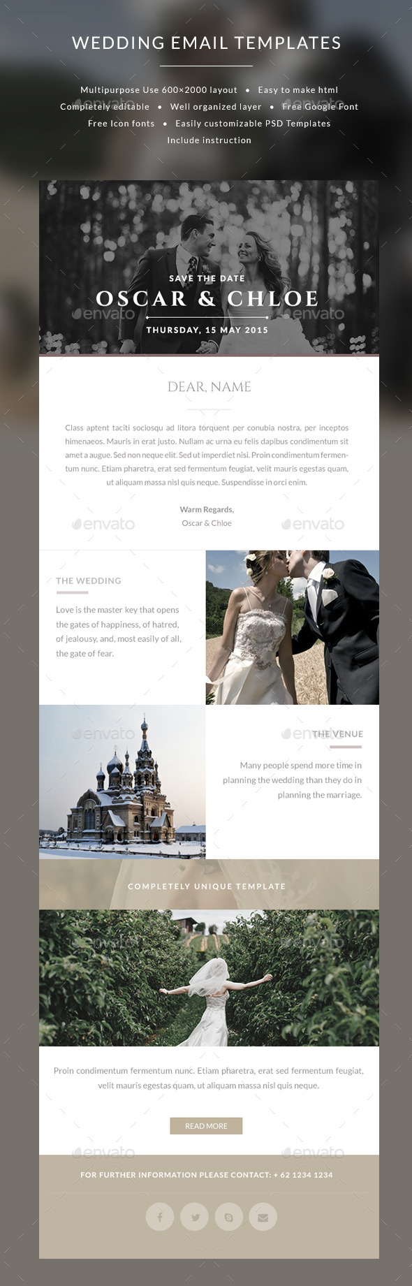 Email Wedding Invitation templates Oscar Email Wedding Invitation templates Oscar