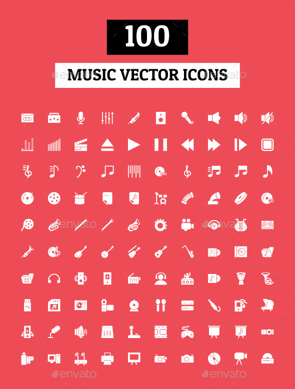 GraphicRiver 100 Music Vector Icons 9900437 GraphicRiver 100 Music Vector Icons 9900437