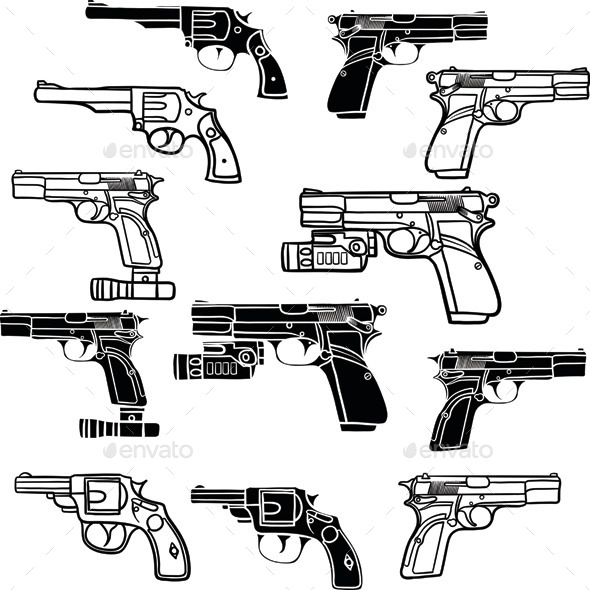 GraphicRiver Pistols 9904687 GraphicRiver Pistols 9904687
