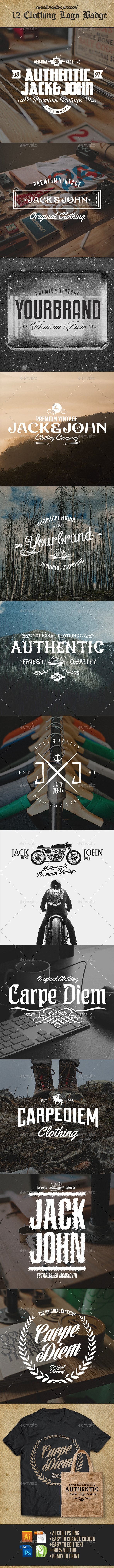 GraphicRiver 12 Vintage Clothing Logo Badges & Labels Template 9904692 GraphicRiver 12 Vintage Clothing Logo Badges & Labels Template 9904692
