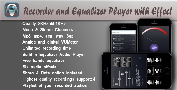 recorder and equalizer player with effect 