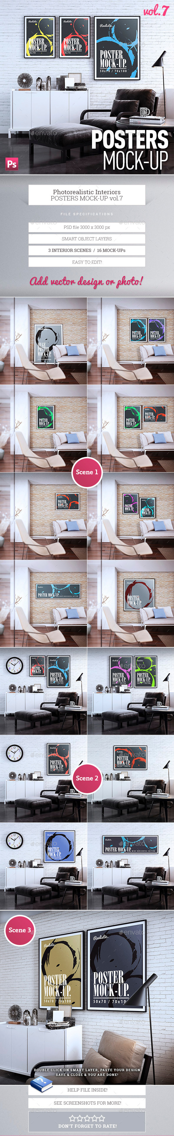 GraphicRiver Posters Mock-Up vol.7 9905411 GraphicRiver Posters Mock-Up vol.7 9905411