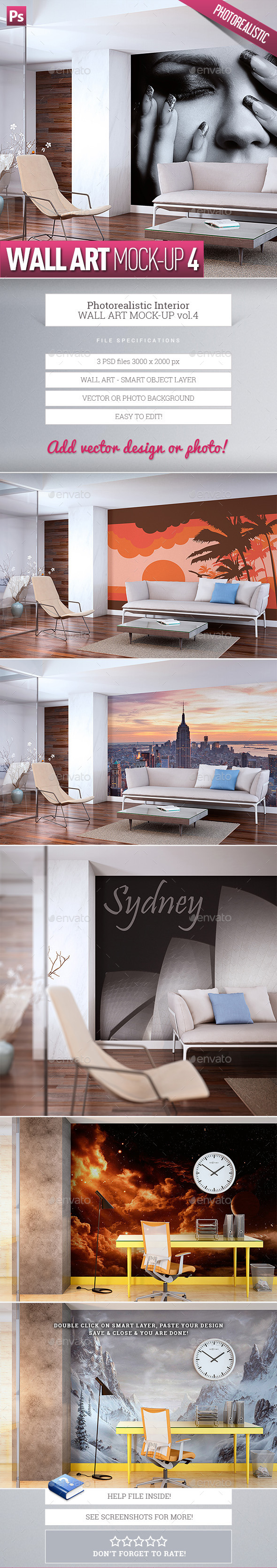 GraphicRiver Wall Art Mock-Up vol.4 9906600 GraphicRiver Wall Art Mock-Up vol.4 9906600