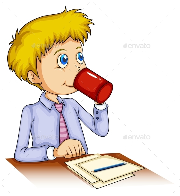 GraphicRiver Businessman Drinking Coffee 9906853 GraphicRiver Businessman Drinking Coffee 9906853