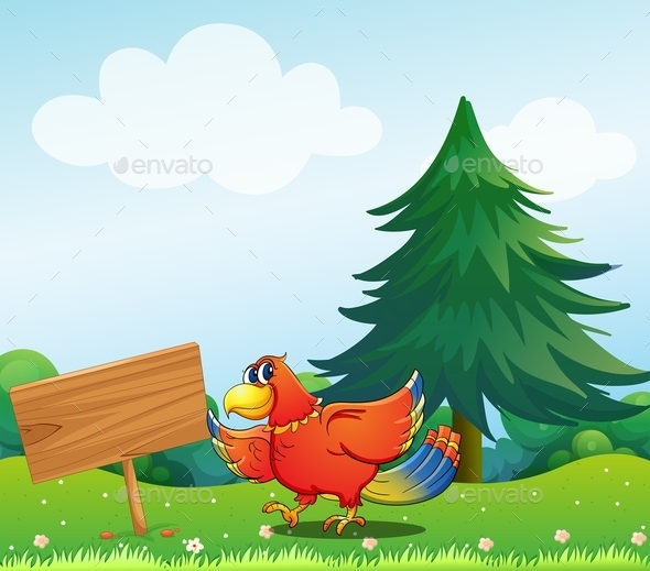 GraphicRiver Chicken Beside an Empty Wooden Signboard 9907016 GraphicRiver Chicken Beside an Empty Wooden Signboard 9907016