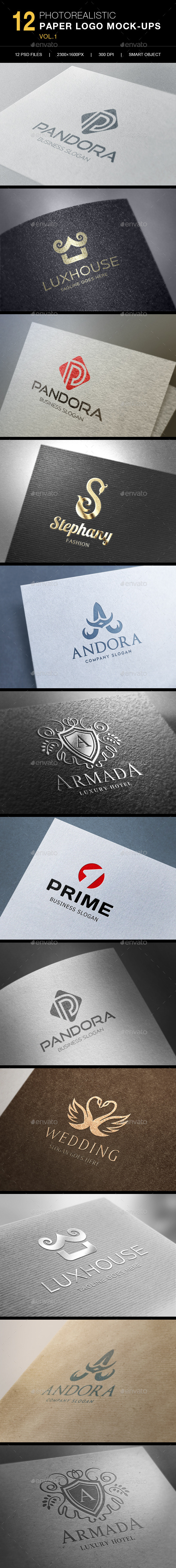 Download Photoshop Template Graphicriver 12 Photorealistic Logo Mock Ups Vol 1 9907702 Fixride Com PSD Mockup Templates