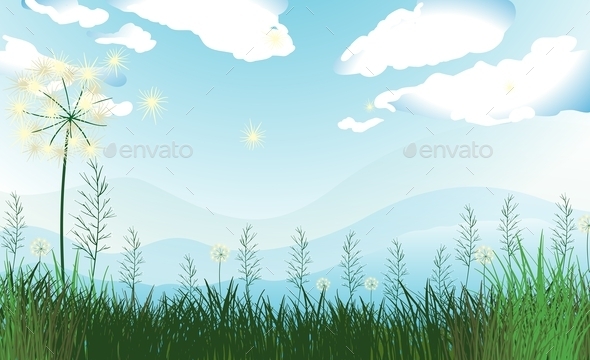 GraphicRiver Tall Grasses Under the Blue Sky 9907766 GraphicRiver Tall Grasses Under the Blue Sky 9907766