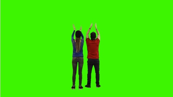 Football Fans on Green Screen Football Fans on Green Screen