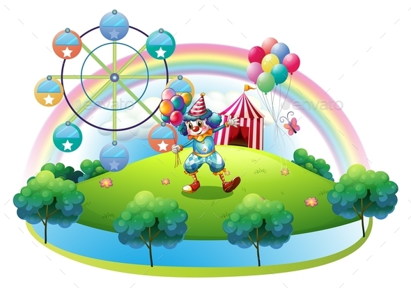 GraphicRiver Clown with Balloons at the Carnival 9907819 GraphicRiver Clown with Balloons at the Carnival 9907819