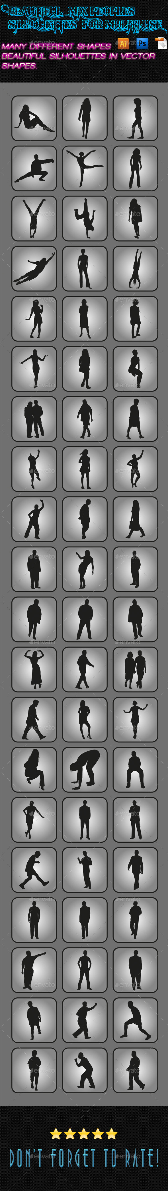 GraphicRiver Mix Peoples Silhouettes 02 9908023 GraphicRiver Mix Peoples Silhouettes 02 9908023