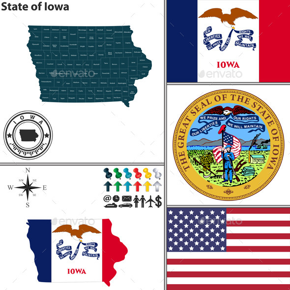 GraphicRiver Map of State Iowa USA 9908420 GraphicRiver Map of State Iowa USA 9908420
