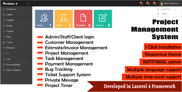 freelance plus project management system 