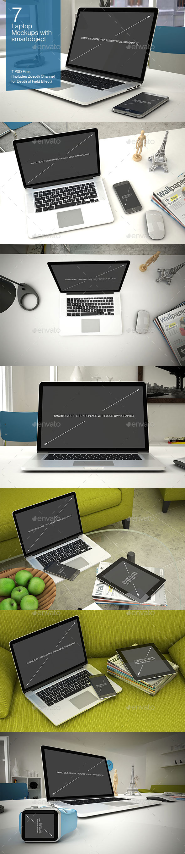 GraphicRiver Laptop Mockup 7 Poses 9909167 GraphicRiver Laptop Mockup 7 Poses 9909167