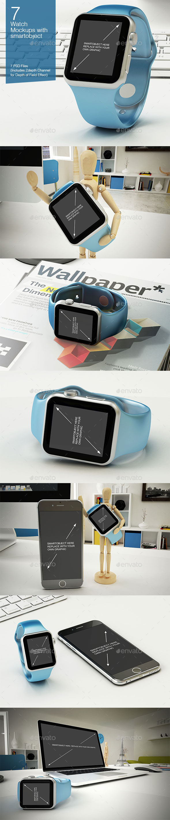 GraphicRiver Watch Mockup 7 Poses 9909622 GraphicRiver Watch Mockup 7 Poses 9909622