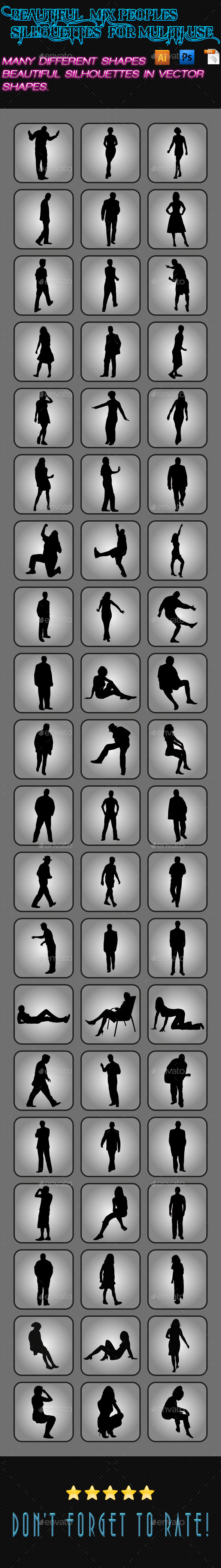 GraphicRiver Mix Peoples Silhouettes 03 9909737 GraphicRiver Mix Peoples Silhouettes 03 9909737