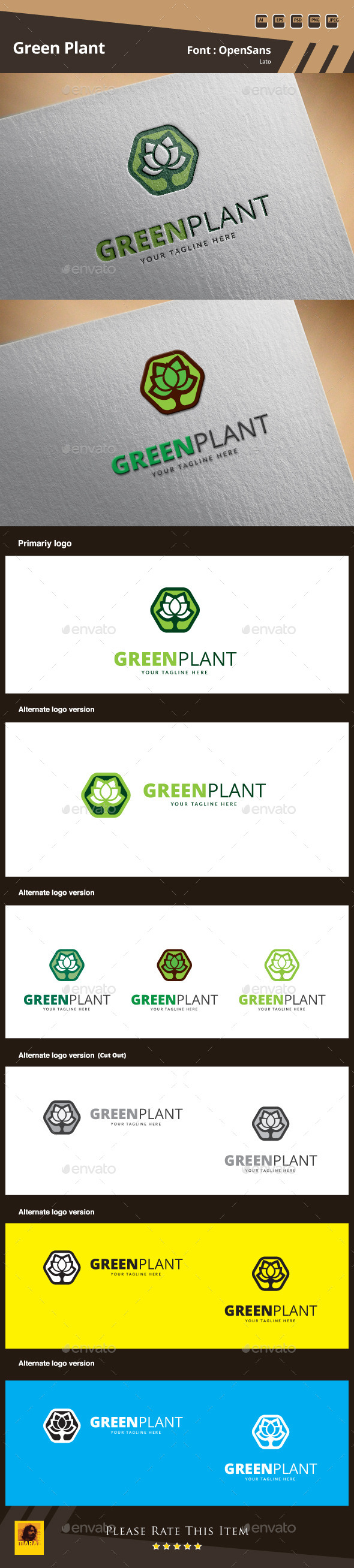 GraphicRiver Green Plant Logo Template 9912229 GraphicRiver Green Plant Logo Template 9912229