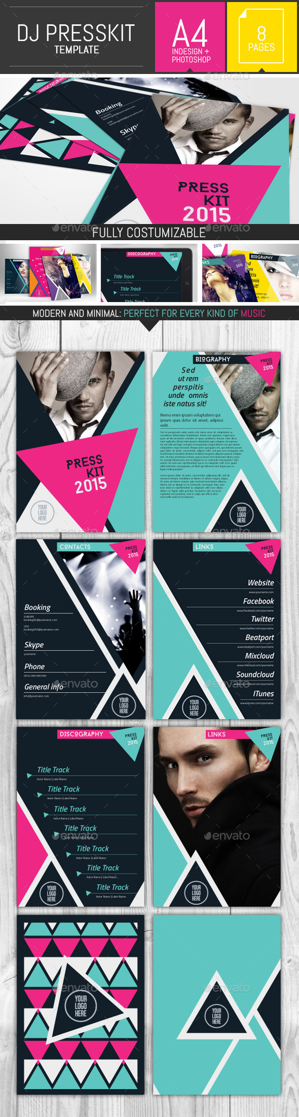 Geometric Dj and Musician Presskit Template