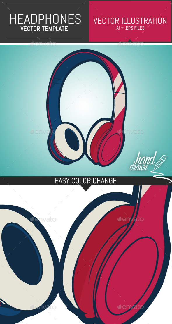 GraphicRiver Dj Headphones Vector Template 9914438 GraphicRiver Dj Headphones Vector Template 9914438