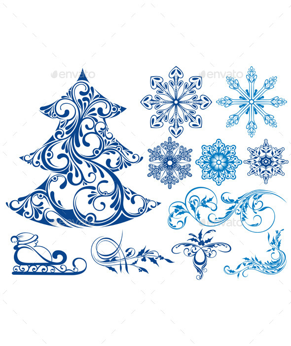 GraphicRiver Set of Christmas Elements 9916382 GraphicRiver Set of Christmas Elements 9916382