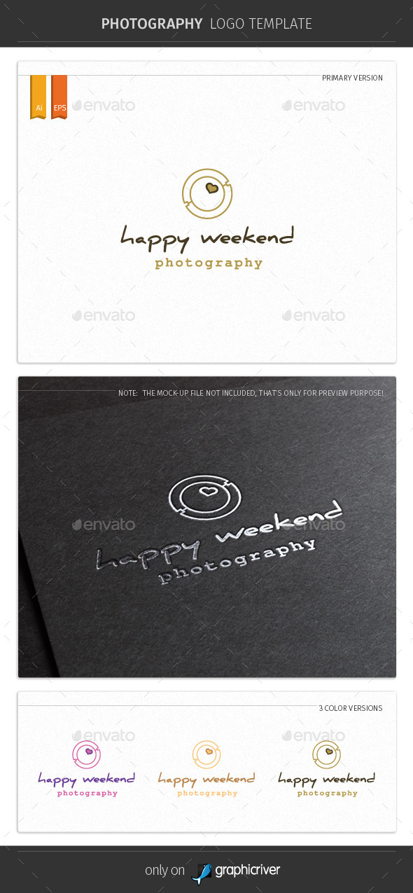 GraphicRiver Happy Weekend Photography Logo Template 9919030 GraphicRiver Happy Weekend Photography Logo Template 9919030