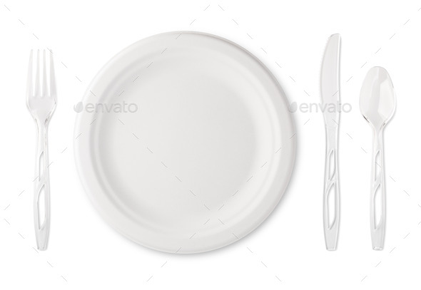 Paper Plate with Plastic Utensils (Misc) Photo Download