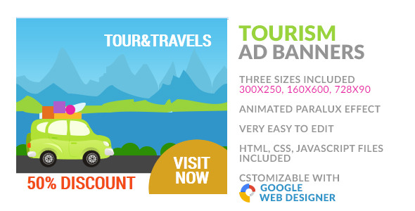 tourism & travel html5 ad banner 