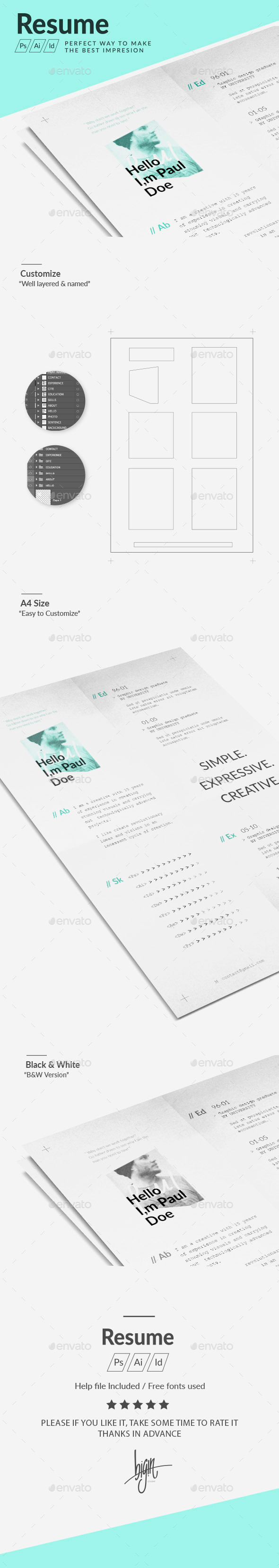GraphicRiver Clean Resume 9919700 GraphicRiver Clean Resume 9919700