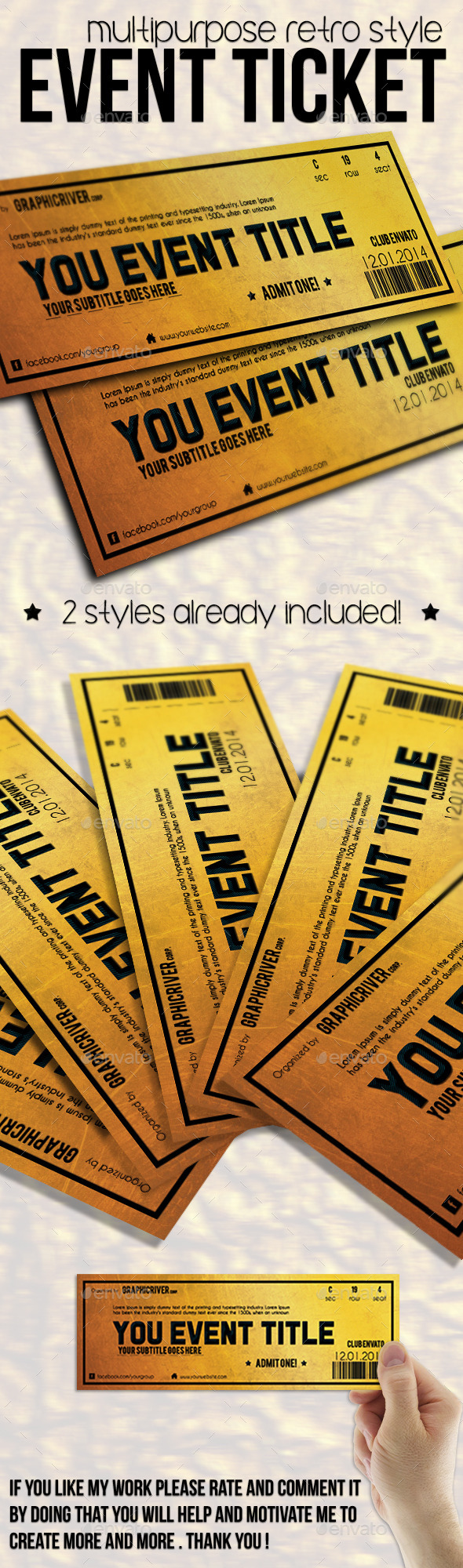 GraphicRiver Multipurpose Golden Event Ticket 9856584 GraphicRiver Multipurpose Golden Event Ticket 9856584