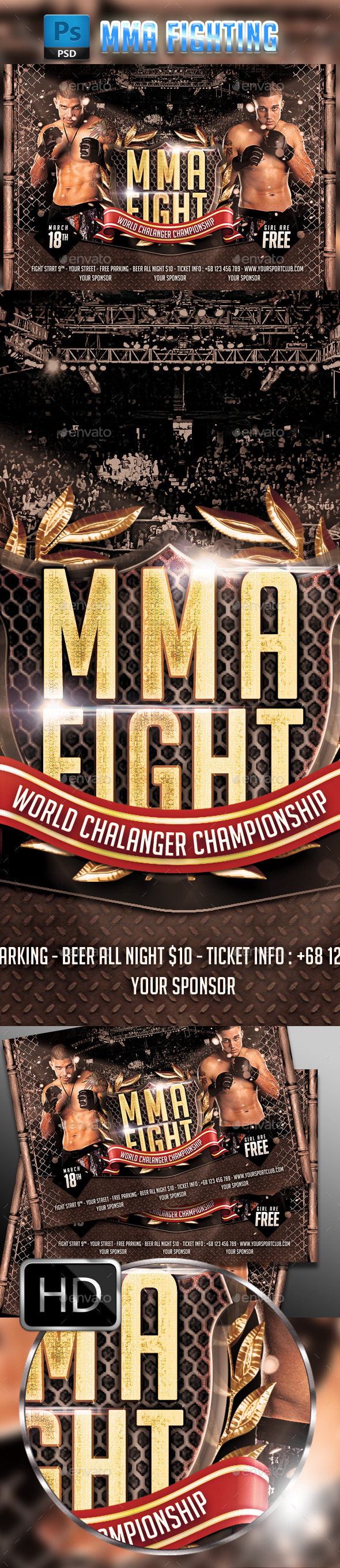 MMA Fighting Flyer Template #3 (Sports)