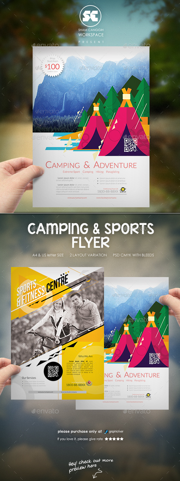 Creative Camping And Sports Flyer (Miscellaneous)