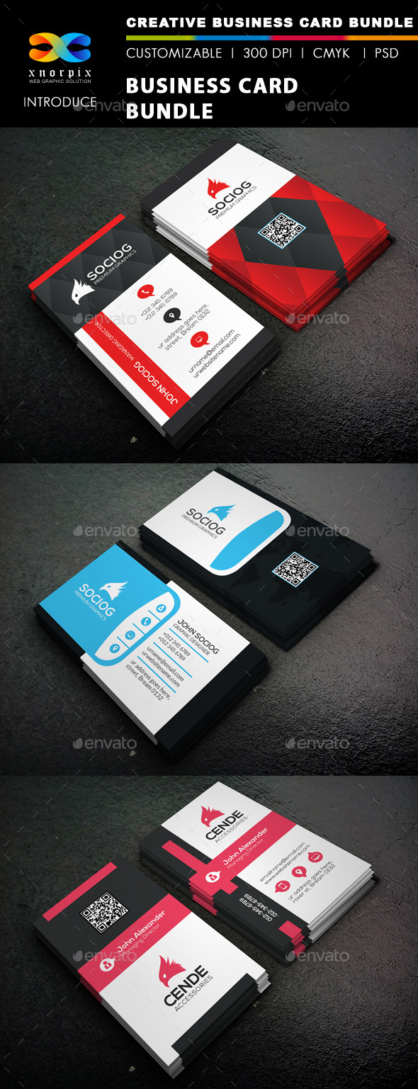 Business Card Bundle 3 in 1-Vol 46 (Corporate)