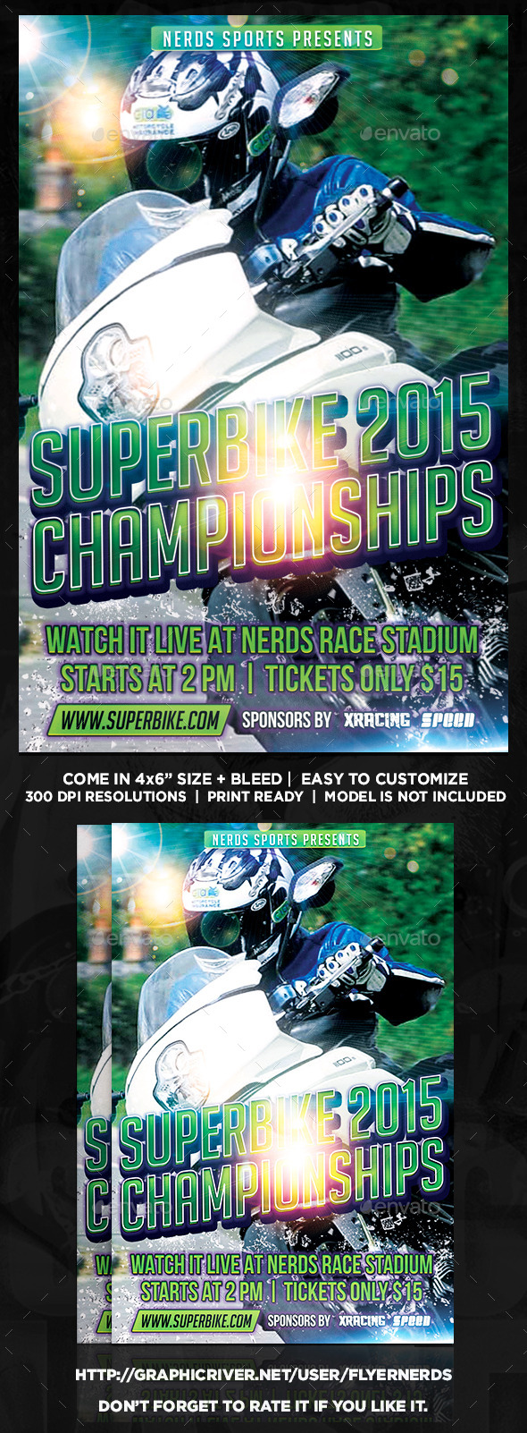 Superbike 2015 Championships Sports Flyer Superbike 2015 Championships Sports Flyer
