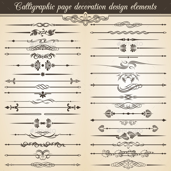 Calligraphic Vintage Page Decoration Design Calligraphic Vintage Page Decoration Design