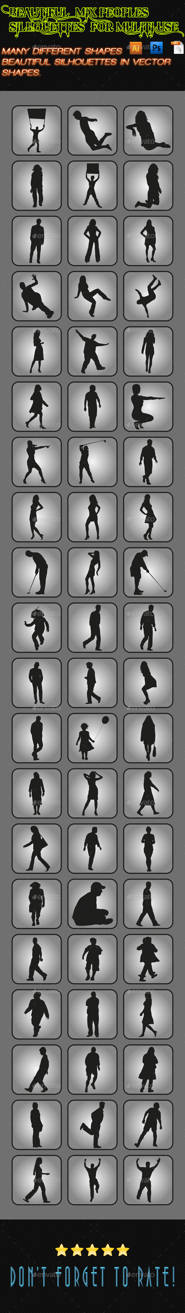 GraphicRiver Mix Peoples Silhouettes 04 9924433 GraphicRiver Mix Peoples Silhouettes 04 9924433