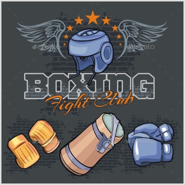 GraphicRiver Boxing Labels and Icons Set 9924455 GraphicRiver Boxing Labels and Icons Set 9924455