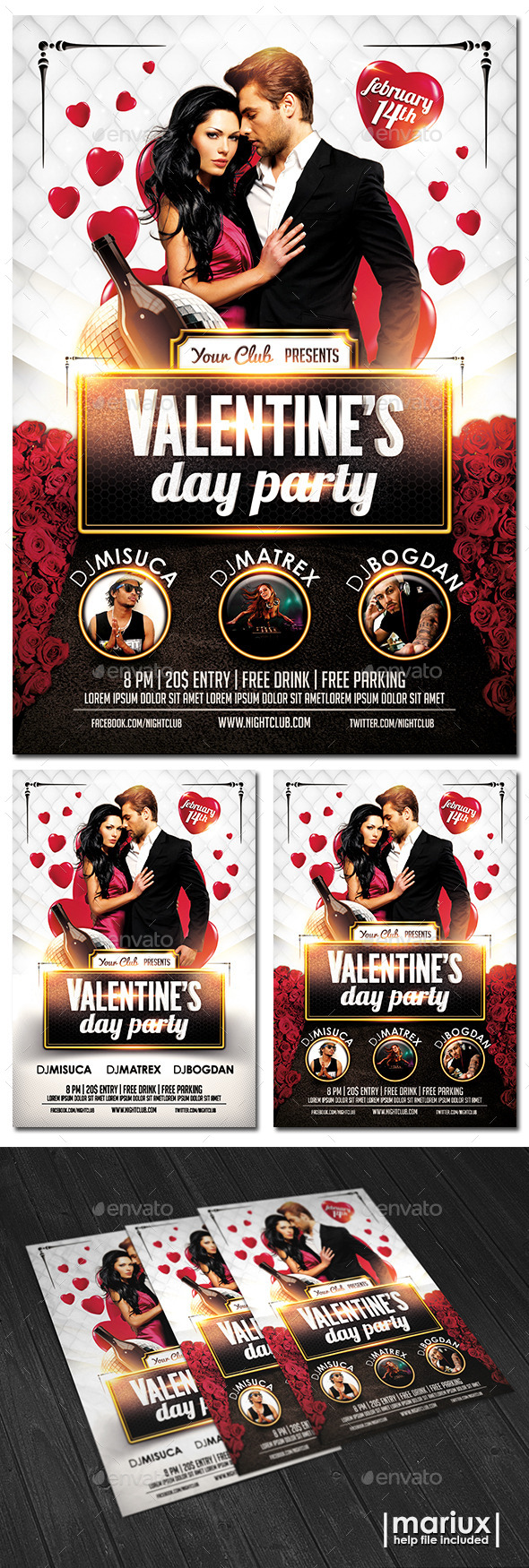 Valentine's Day Party Flyer (Clubs & Parties)