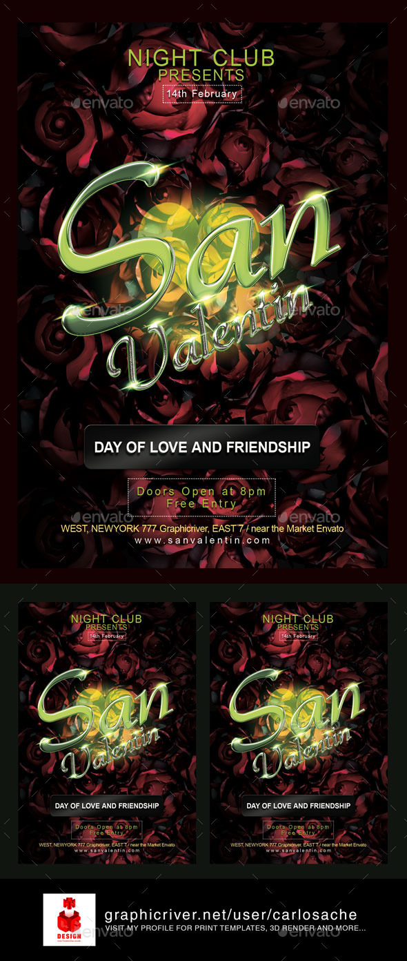 San Valentin Valentines Flyer San Valentin Valentines Flyer
